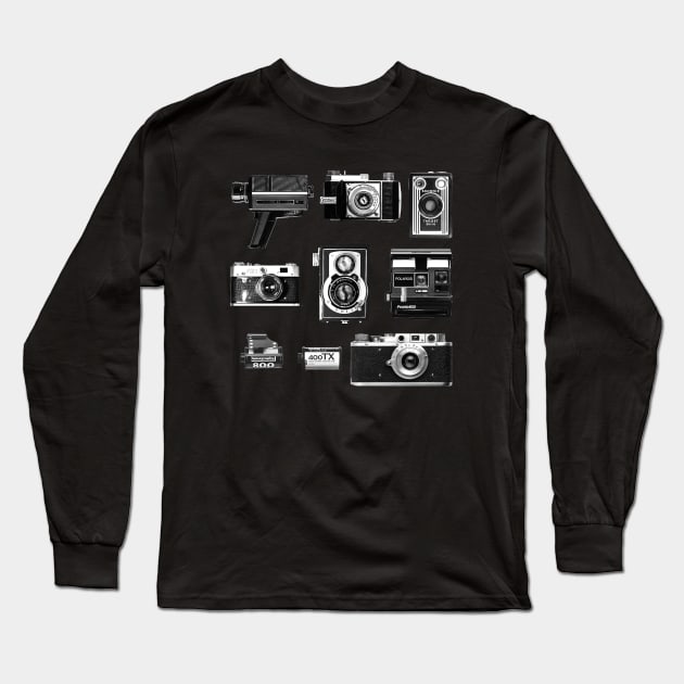 Retro Cameras Long Sleeve T-Shirt by hsf